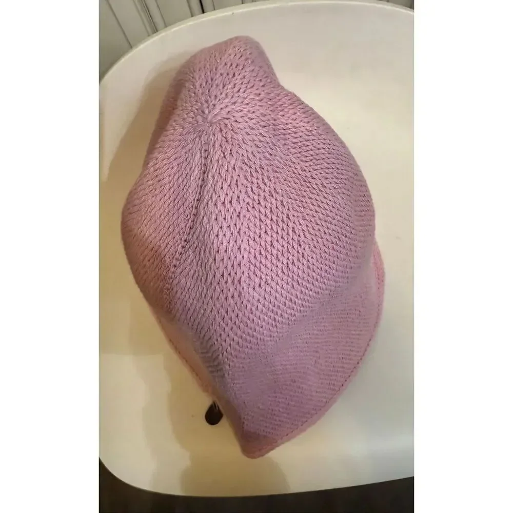 Zara Kids Girls Knit Lightweight Cotton Blend Bucket Hat Pink Size 10-14 NWT